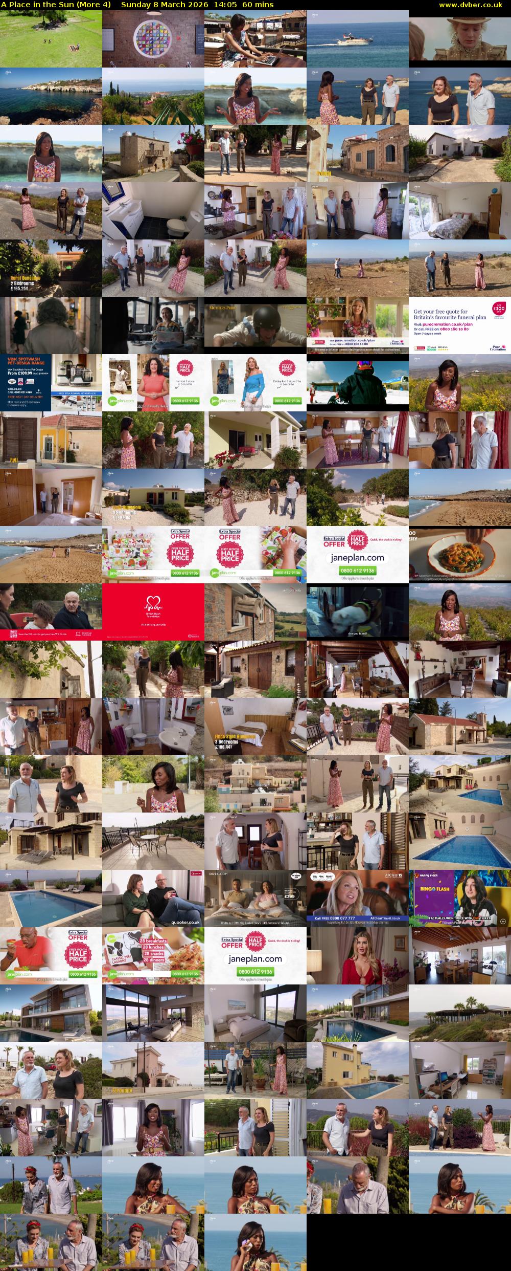 A Place in the Sun (More 4) Sunday 8 March 2026 14:05 - 15:05