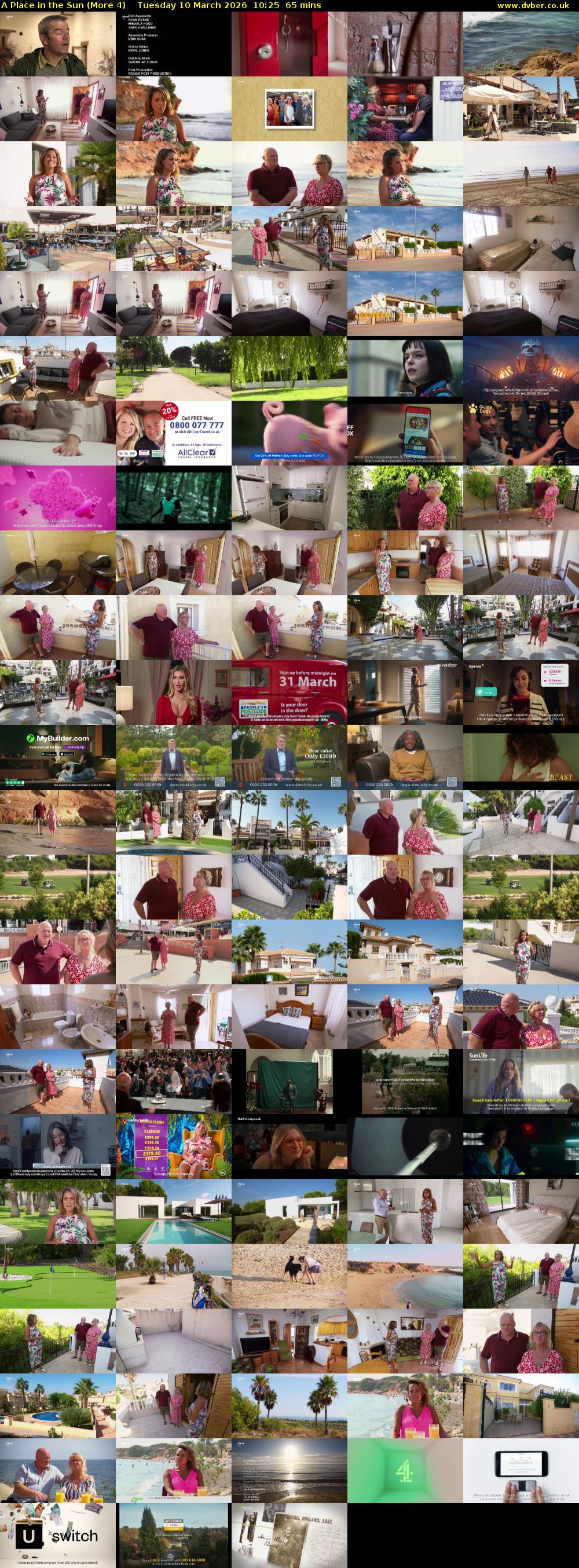 A Place in the Sun (More 4) Tuesday 10 March 2026 10:25 - 11:30
