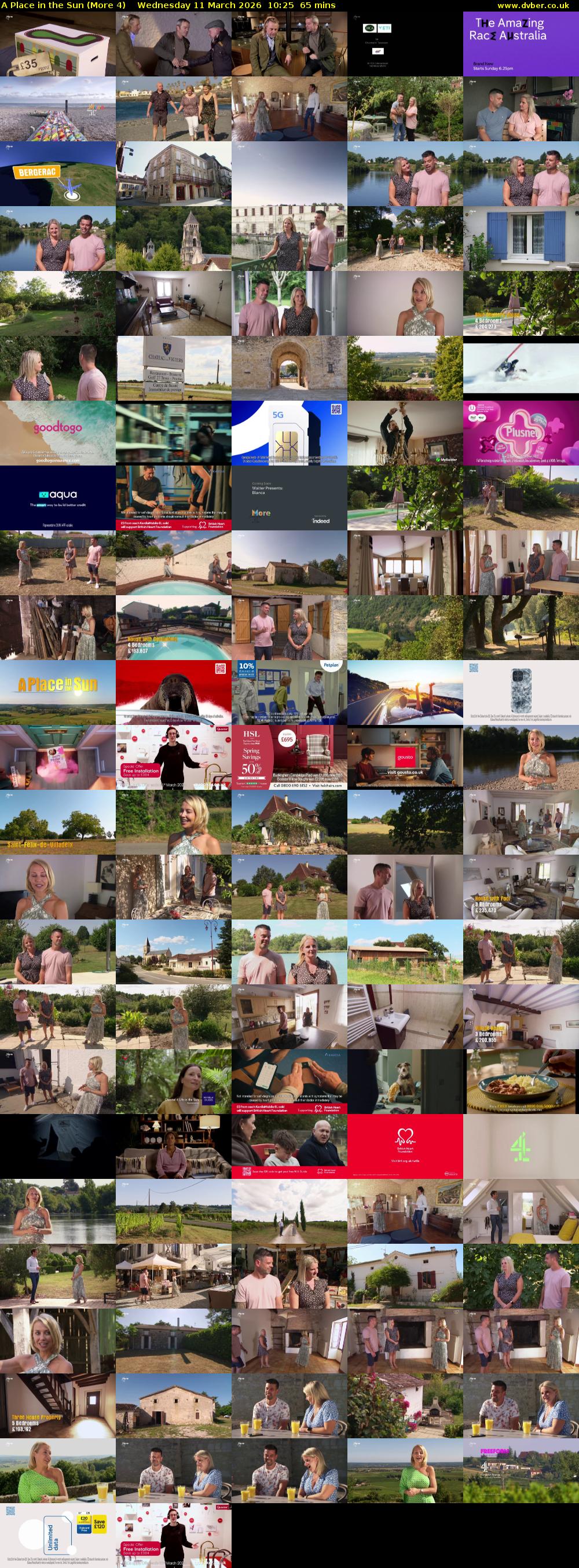 A Place in the Sun (More 4) Wednesday 11 March 2026 10:25 - 11:30