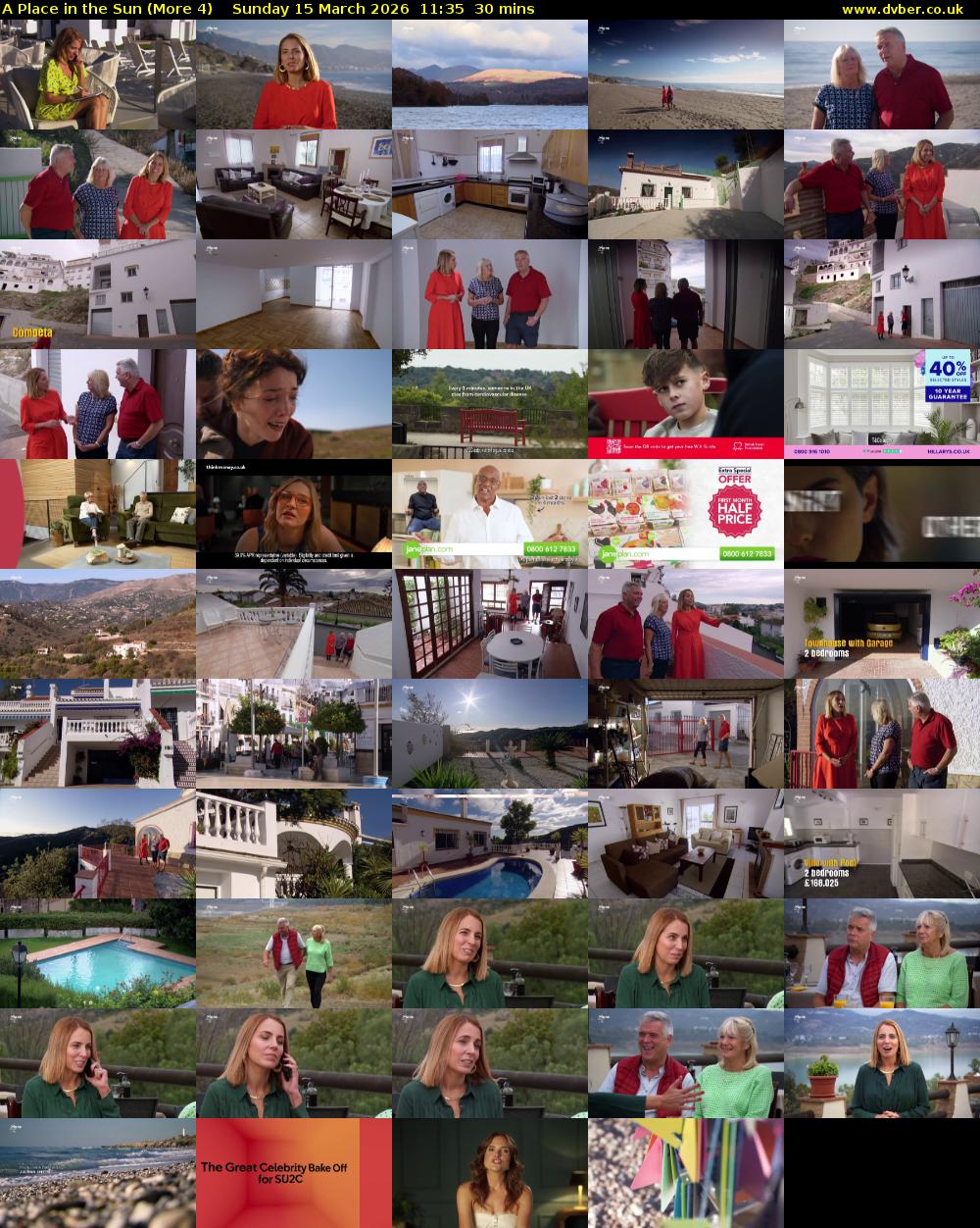 A Place in the Sun (More 4) Sunday 15 March 2026 11:35 - 12:05