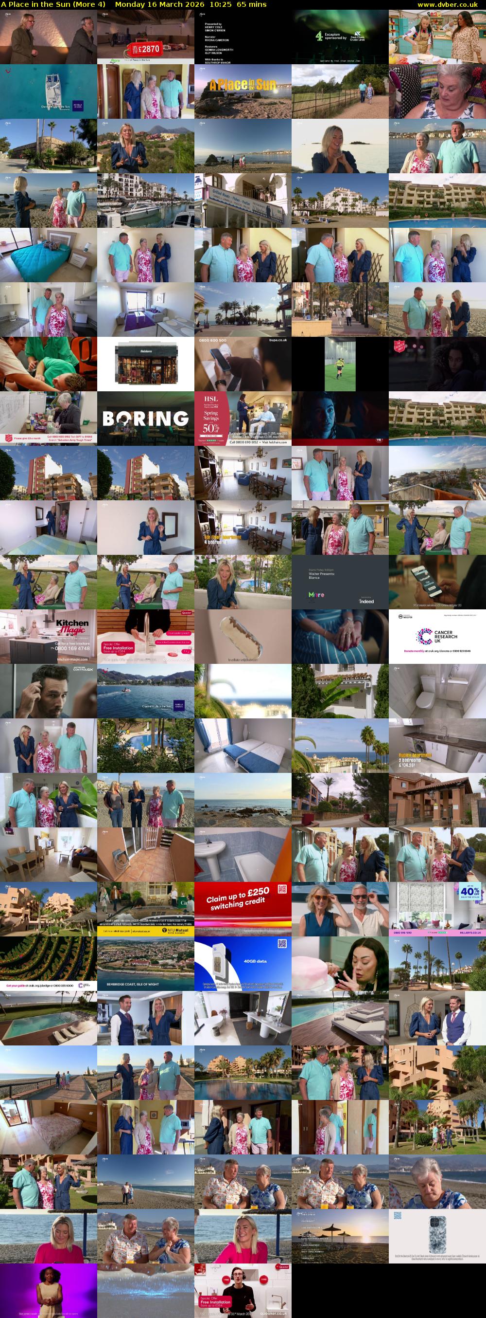 A Place in the Sun (More 4) Monday 16 March 2026 10:25 - 11:30