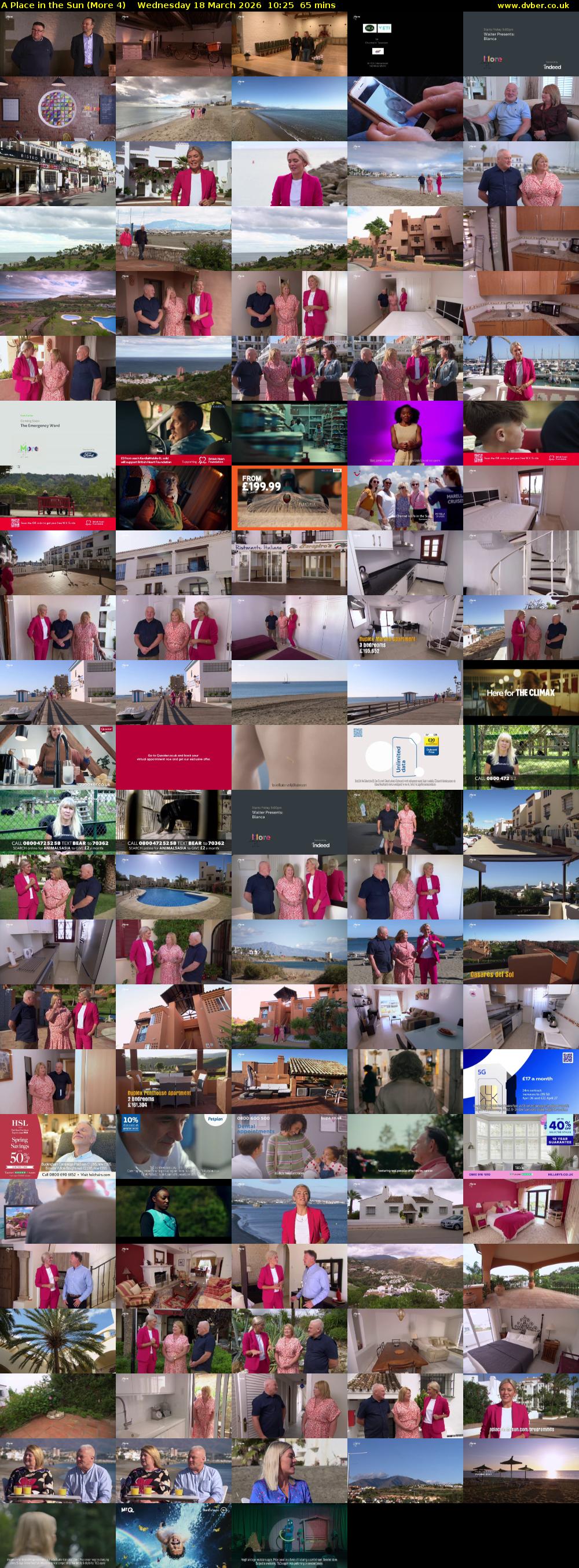 A Place in the Sun (More 4) Wednesday 18 March 2026 10:25 - 11:30