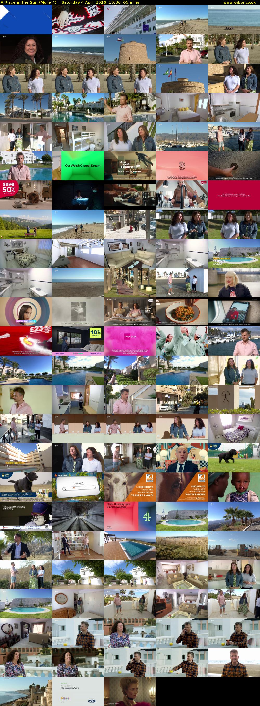 A Place in the Sun (More 4) Saturday 4 April 2026 10:00 - 11:05