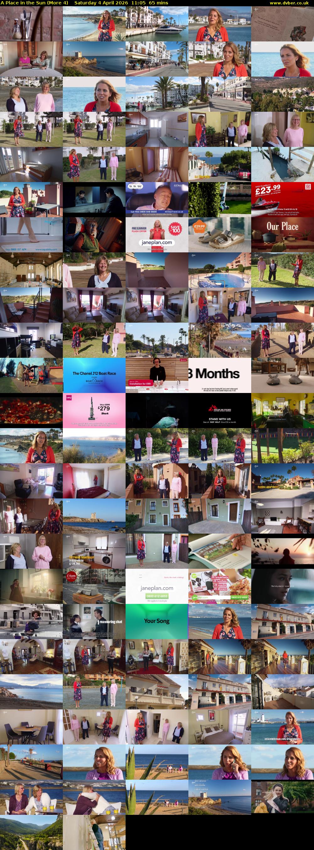 A Place in the Sun (More 4) Saturday 4 April 2026 11:05 - 12:10