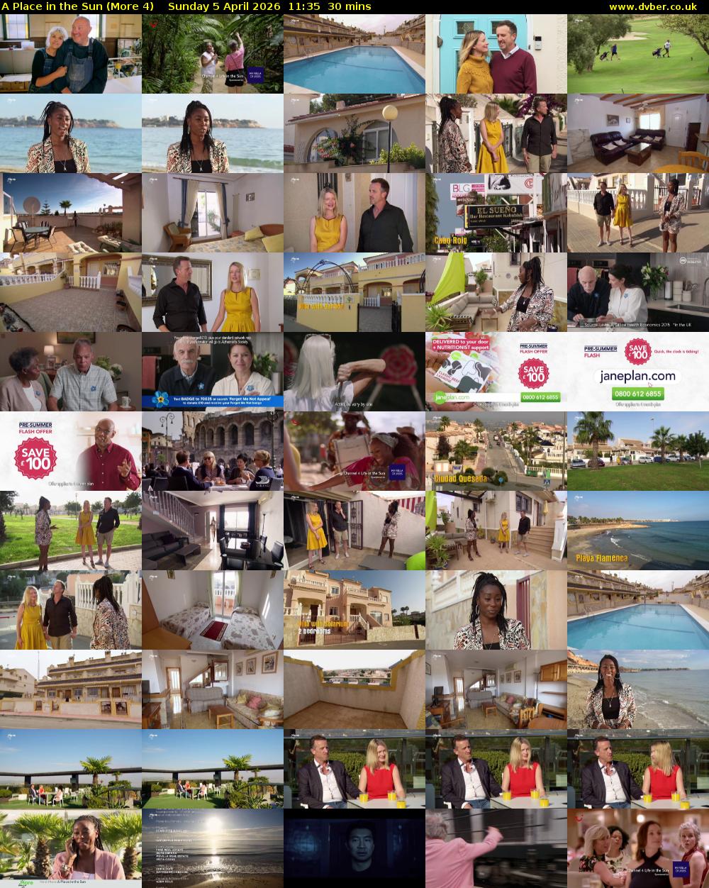 A Place in the Sun (More 4) Sunday 5 April 2026 11:35 - 12:05