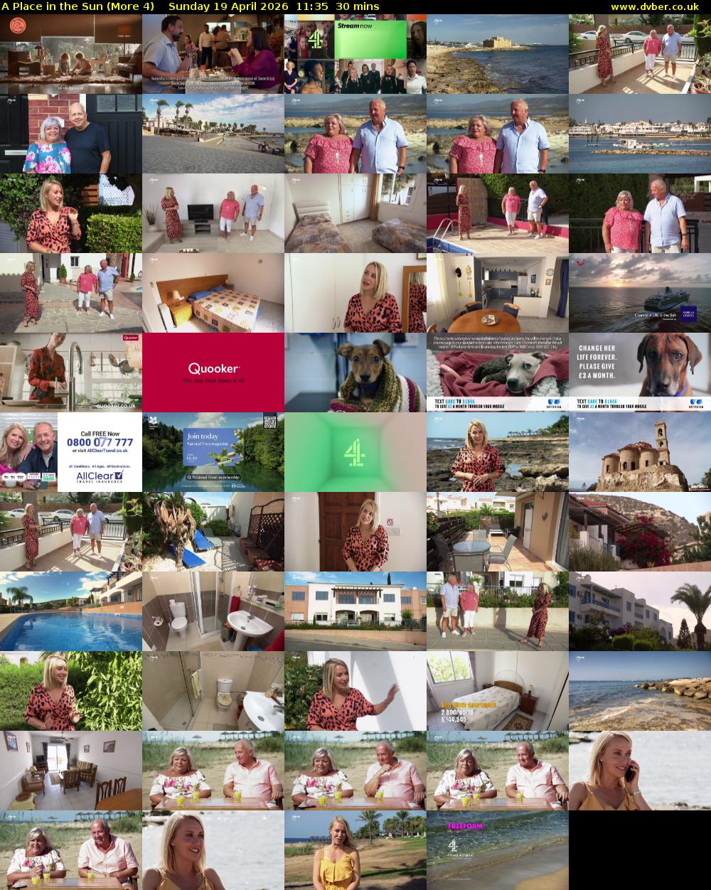 A Place in the Sun (More 4) Sunday 19 April 2026 11:35 - 12:05