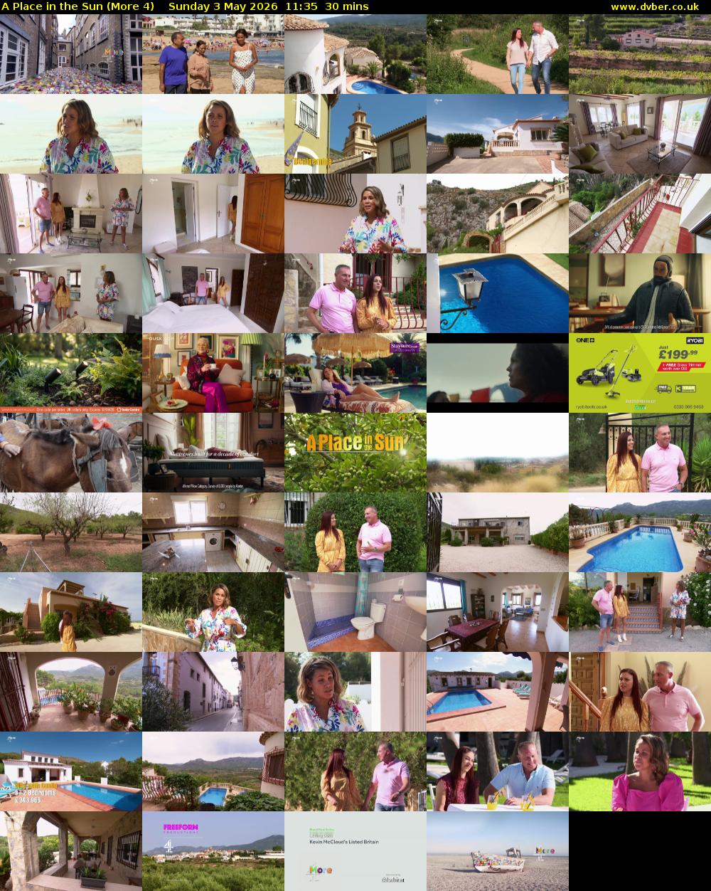 A Place in the Sun (More 4) Sunday 3 May 2026 11:35 - 12:05