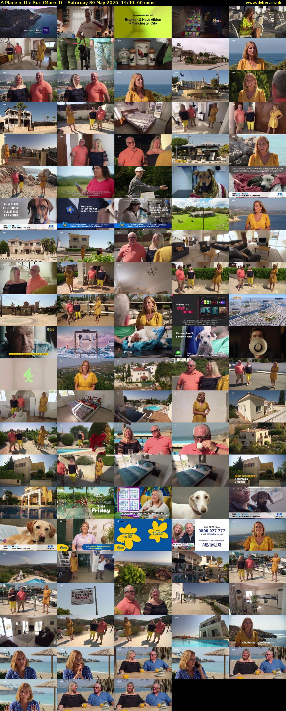 A Place in the Sun (More 4) Saturday 30 May 2026 14:40 - 15:40