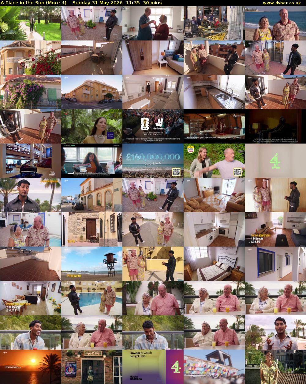 A Place in the Sun (More 4) Sunday 31 May 2026 11:35 - 12:05
