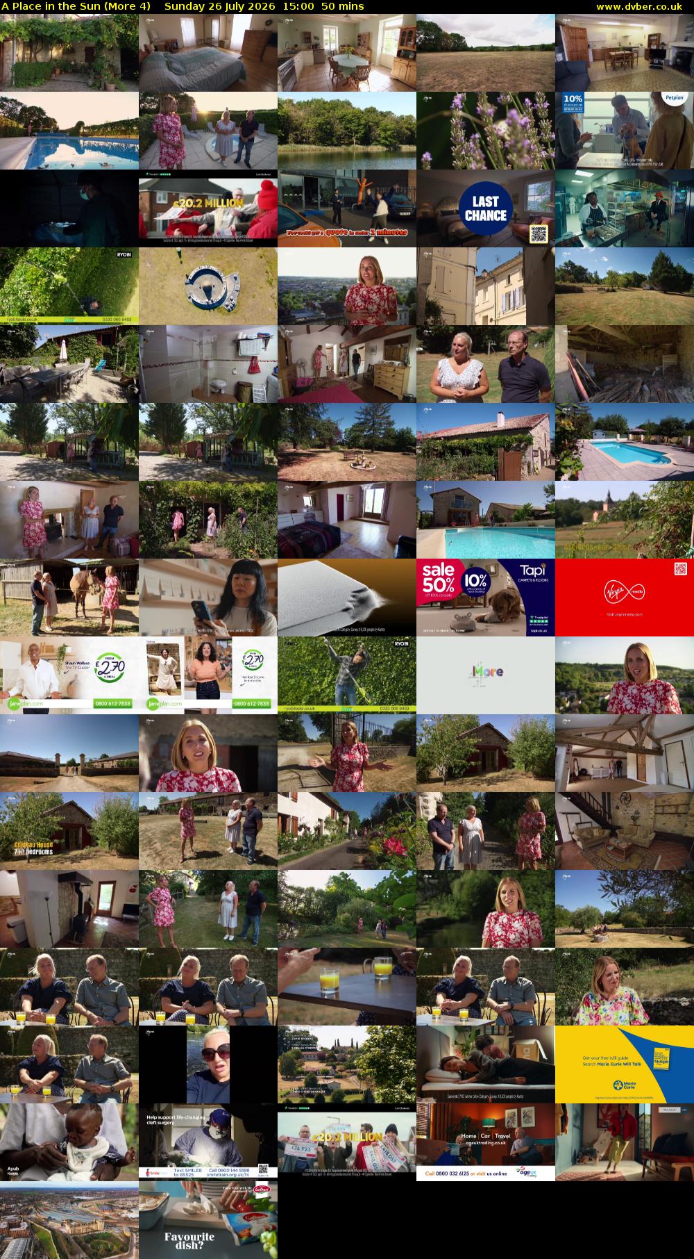 A Place in the Sun (More 4) Sunday 26 July 2026 15:00 - 15:50