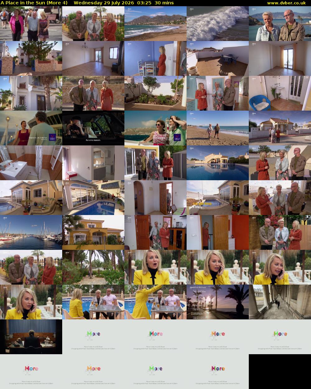 A Place in the Sun (More 4) Wednesday 29 July 2026 03:25 - 03:55