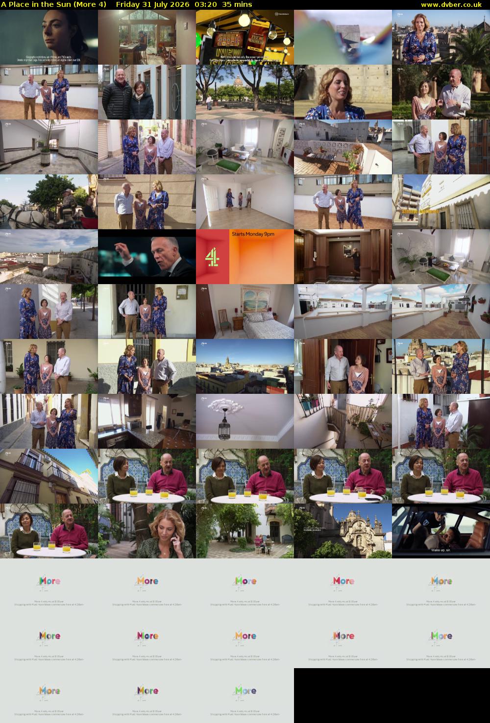 A Place in the Sun (More 4) Friday 31 July 2026 03:20 - 03:55