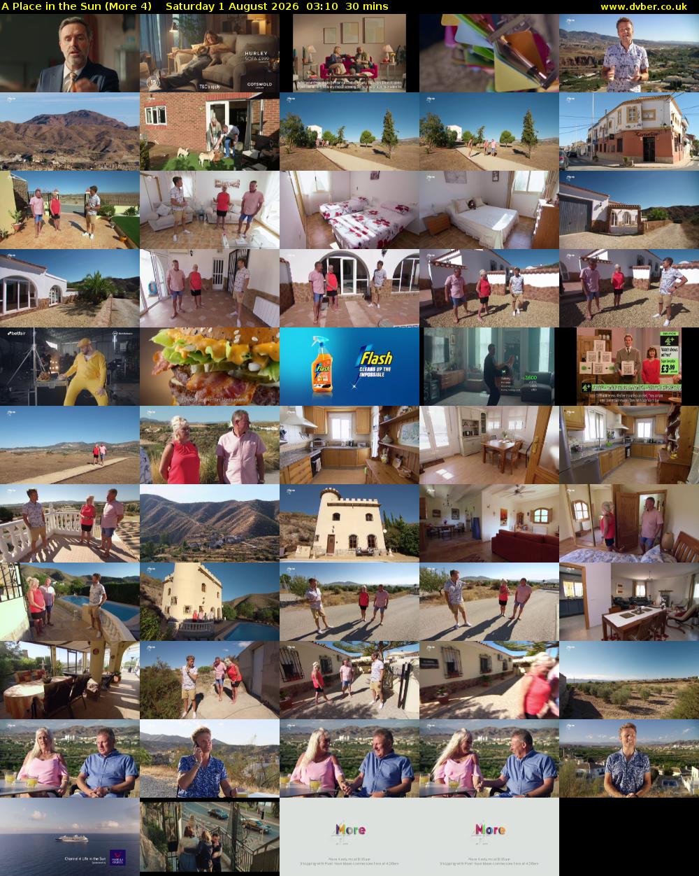 A Place in the Sun (More 4) Saturday 1 August 2026 03:10 - 03:40