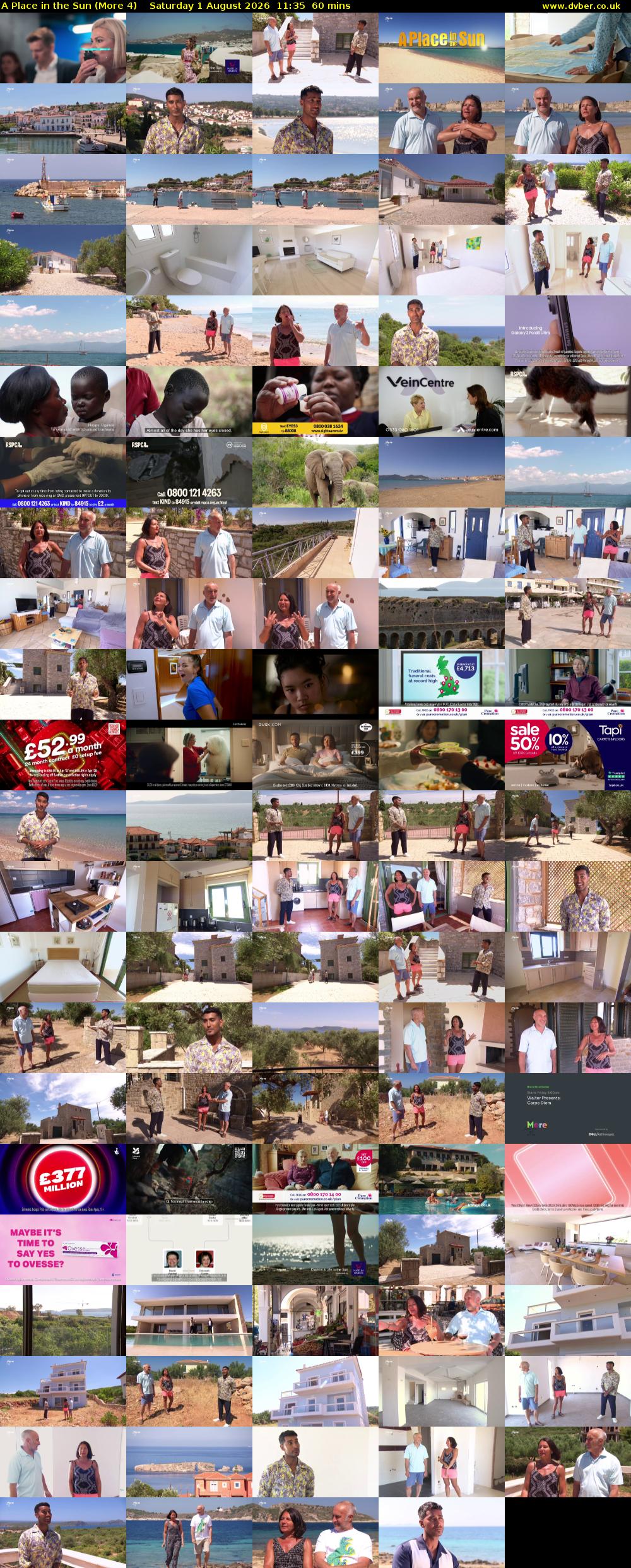 A Place in the Sun (More 4) Saturday 1 August 2026 11:35 - 12:35