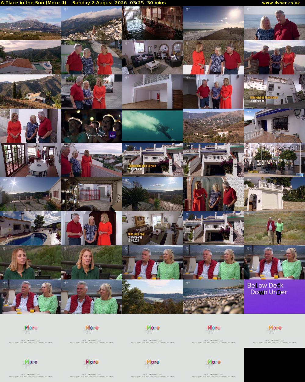 A Place in the Sun (More 4) Sunday 2 August 2026 03:25 - 03:55