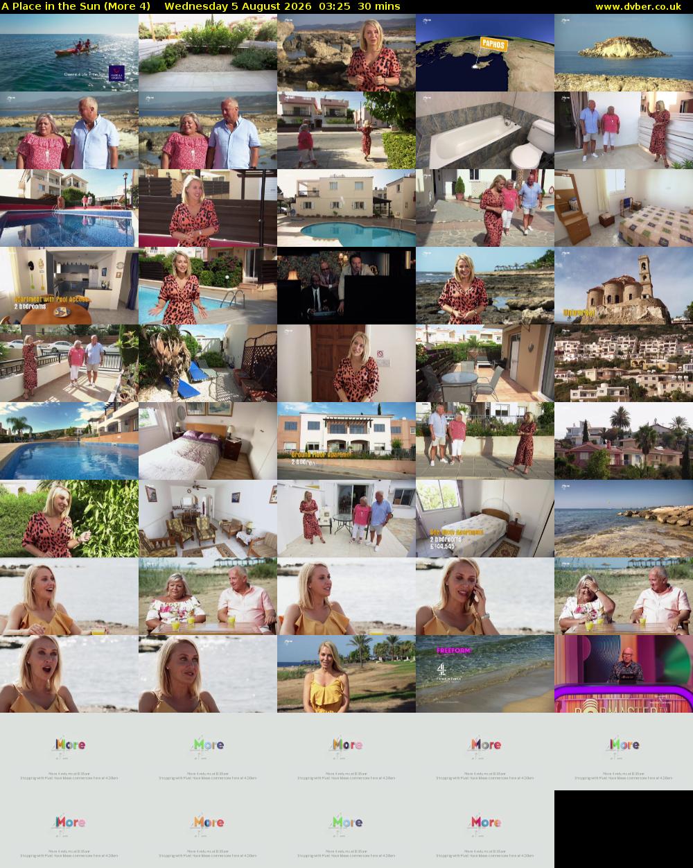 A Place in the Sun (More 4) Wednesday 5 August 2026 03:25 - 03:55