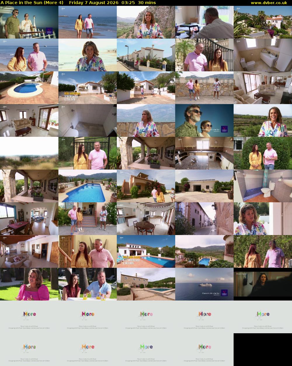A Place in the Sun (More 4) Friday 7 August 2026 03:25 - 03:55