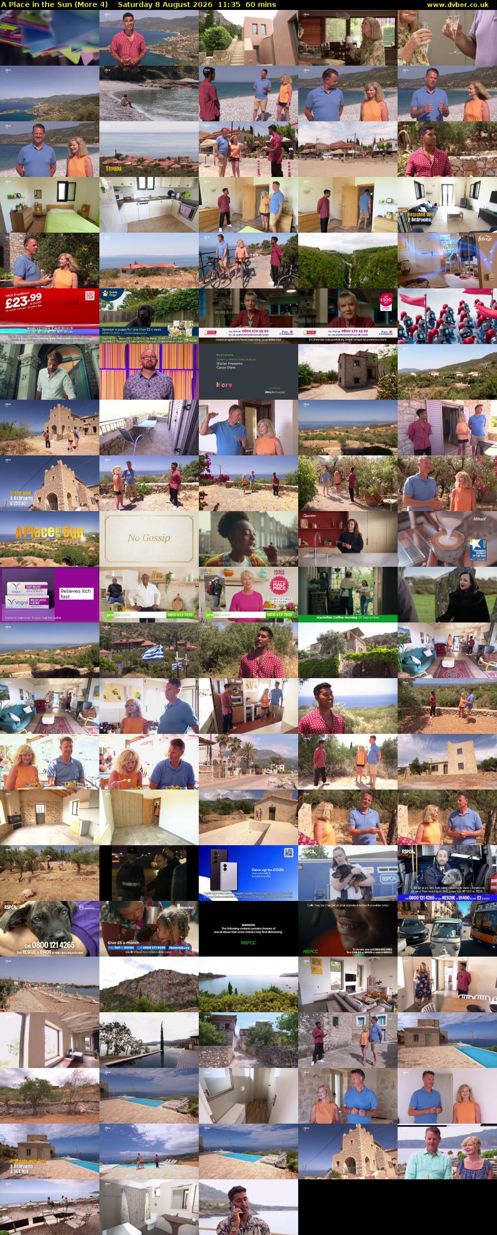 A Place in the Sun (More 4) Saturday 8 August 2026 11:35 - 12:35