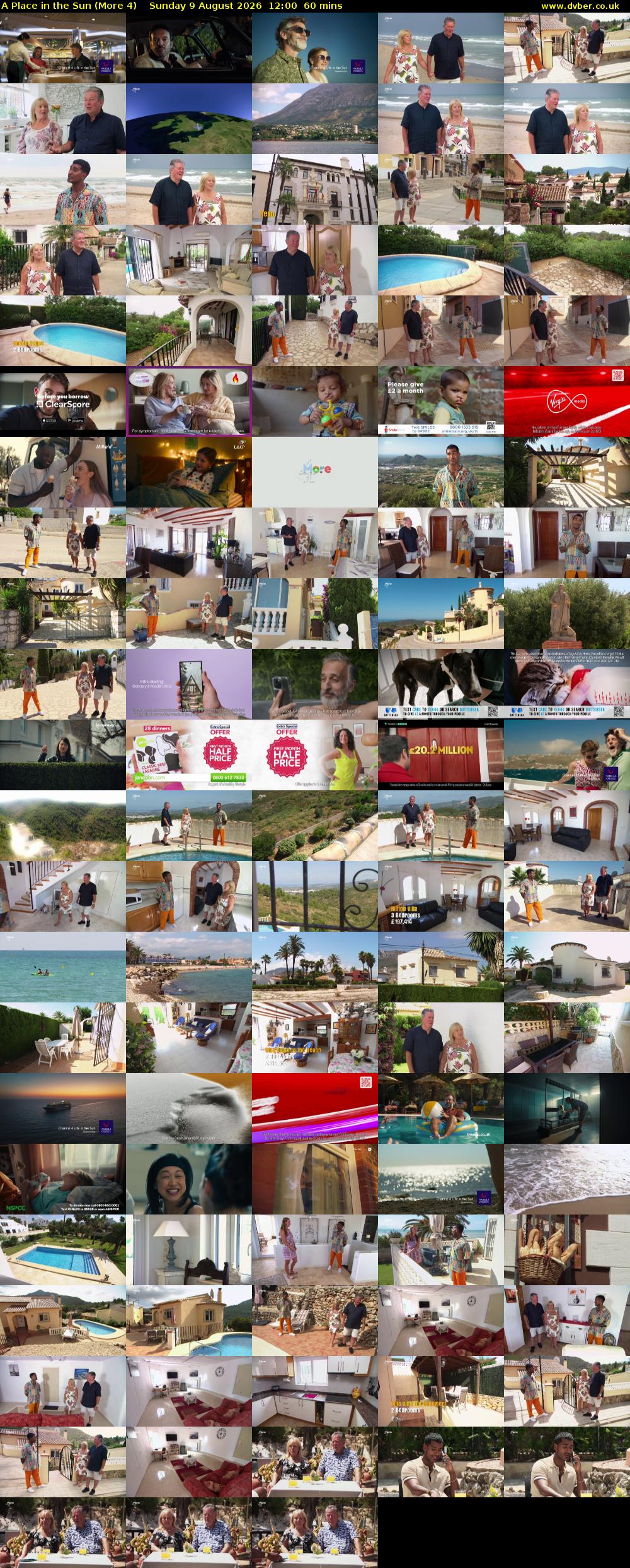 A Place in the Sun (More 4) Sunday 9 August 2026 12:00 - 13:00