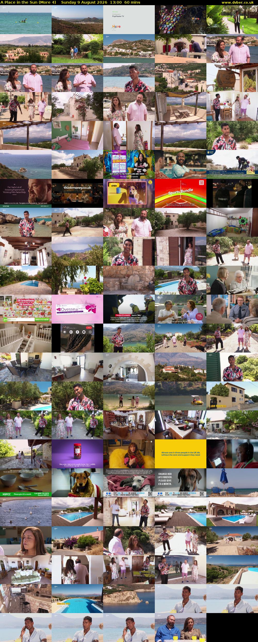 A Place in the Sun (More 4) Sunday 9 August 2026 13:00 - 14:00