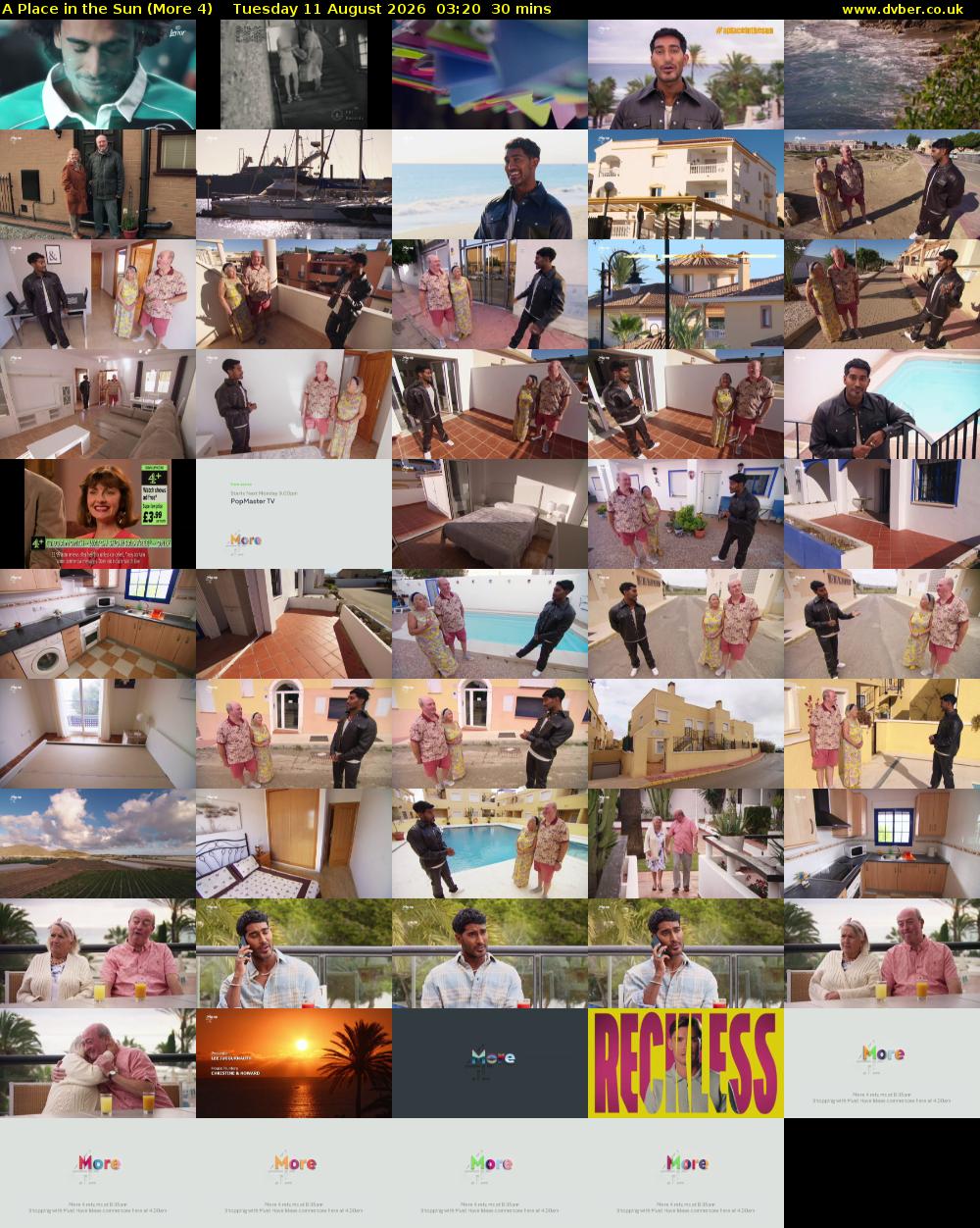 A Place in the Sun (More 4) Tuesday 11 August 2026 03:20 - 03:50
