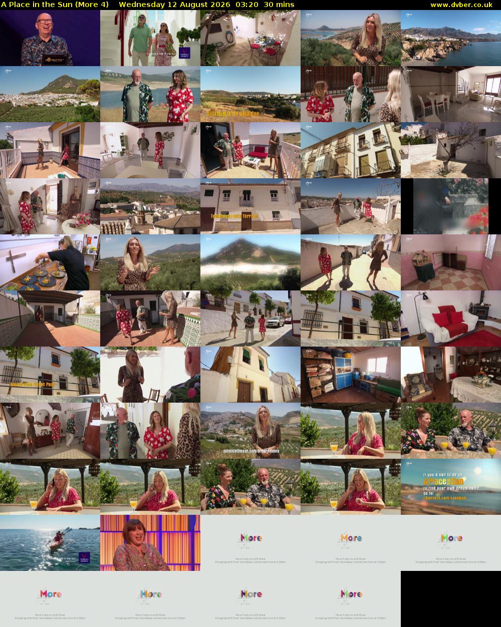 A Place in the Sun (More 4) Wednesday 12 August 2026 03:20 - 03:50