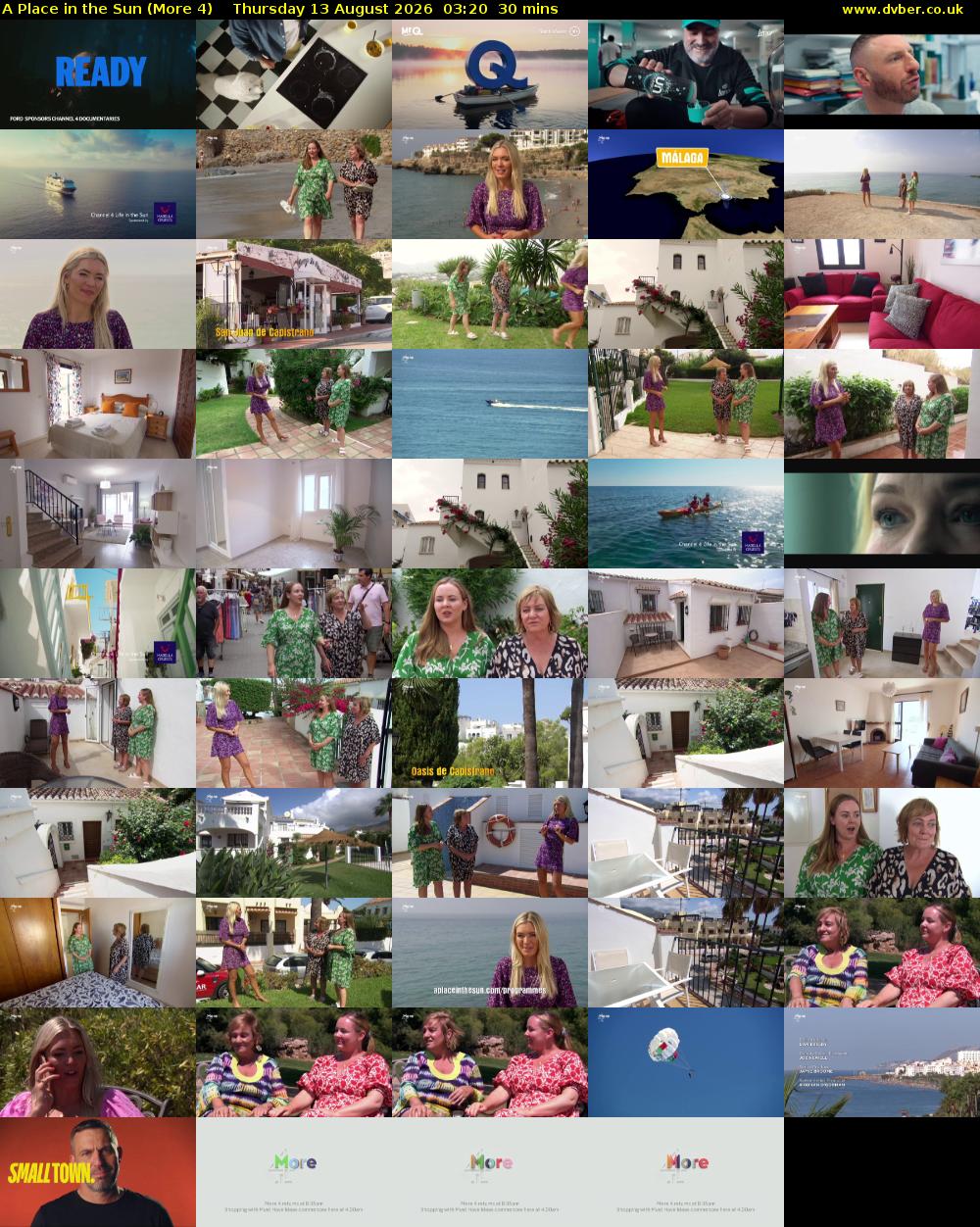 A Place in the Sun (More 4) Thursday 13 August 2026 03:20 - 03:50