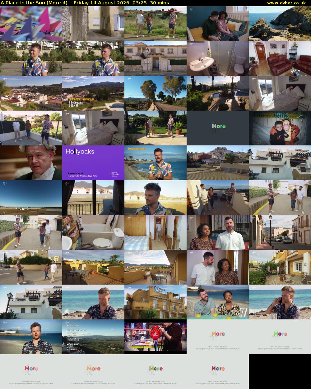 A Place in the Sun (More 4) Friday 14 August 2026 03:25 - 03:55