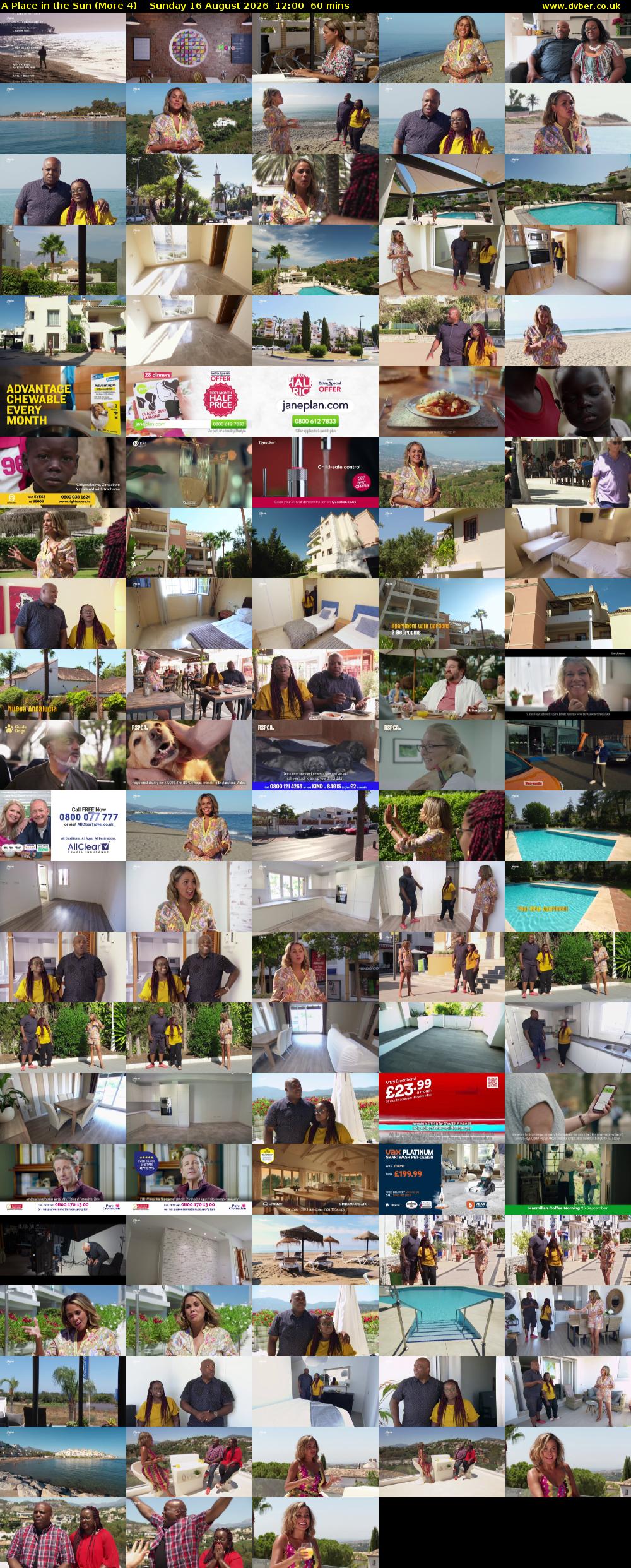 A Place in the Sun (More 4) Sunday 16 August 2026 12:00 - 13:00