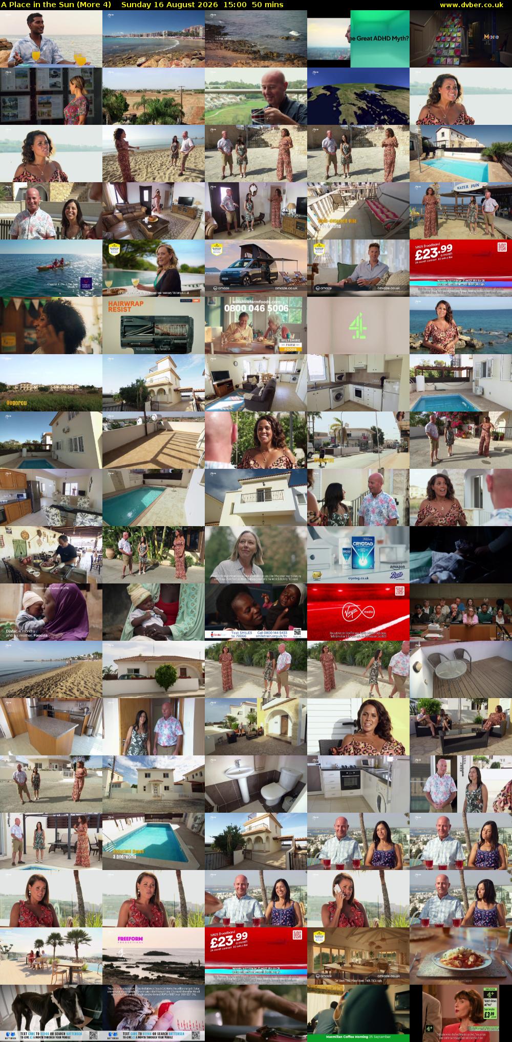 A Place in the Sun (More 4) Sunday 16 August 2026 15:00 - 15:50