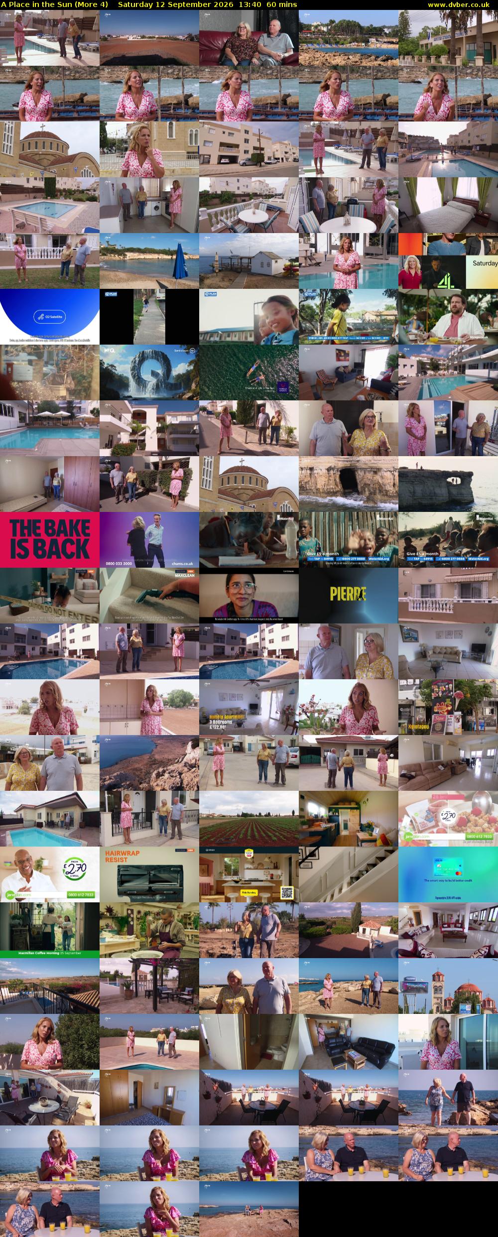 A Place in the Sun (More 4) Saturday 12 September 2026 13:40 - 14:40