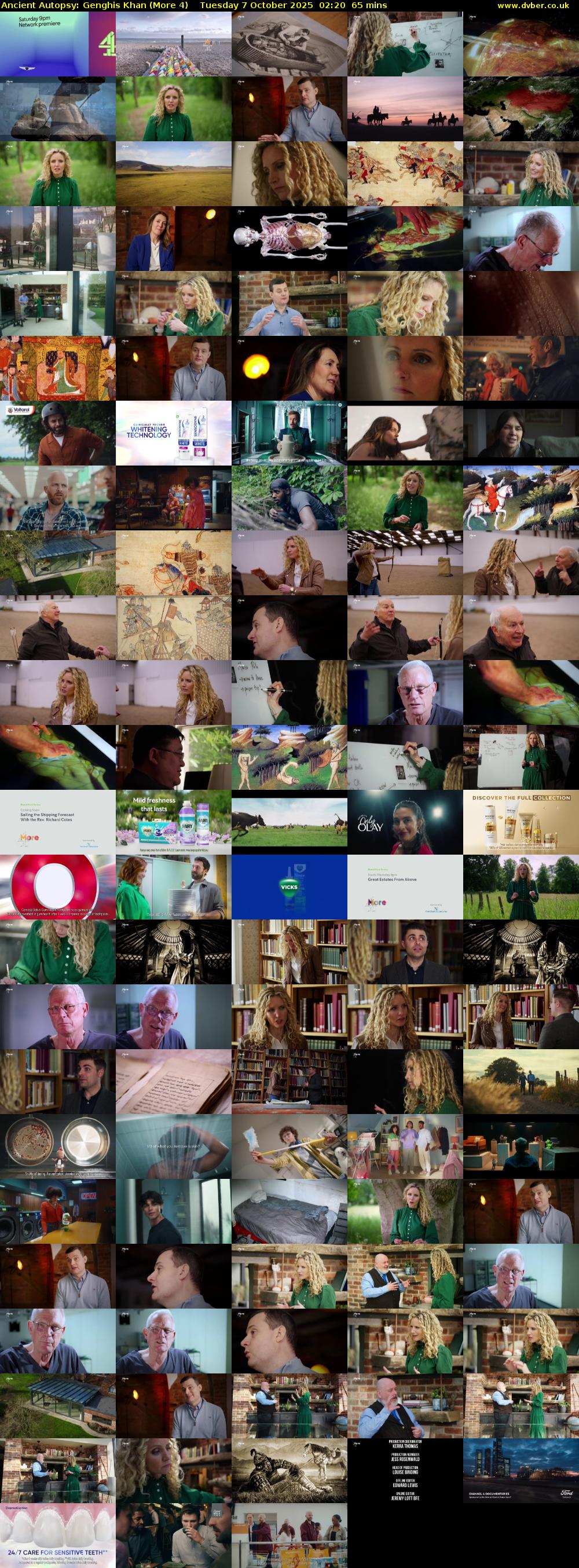 Ancient Autopsy: Genghis Khan (More 4) Tuesday 7 October 2025 02:20 - 03:25