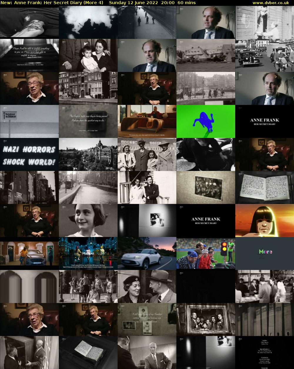 Anne Frank: Her Secret Diary (More 4) Sunday 12 June 2022 20:00 - 21:00