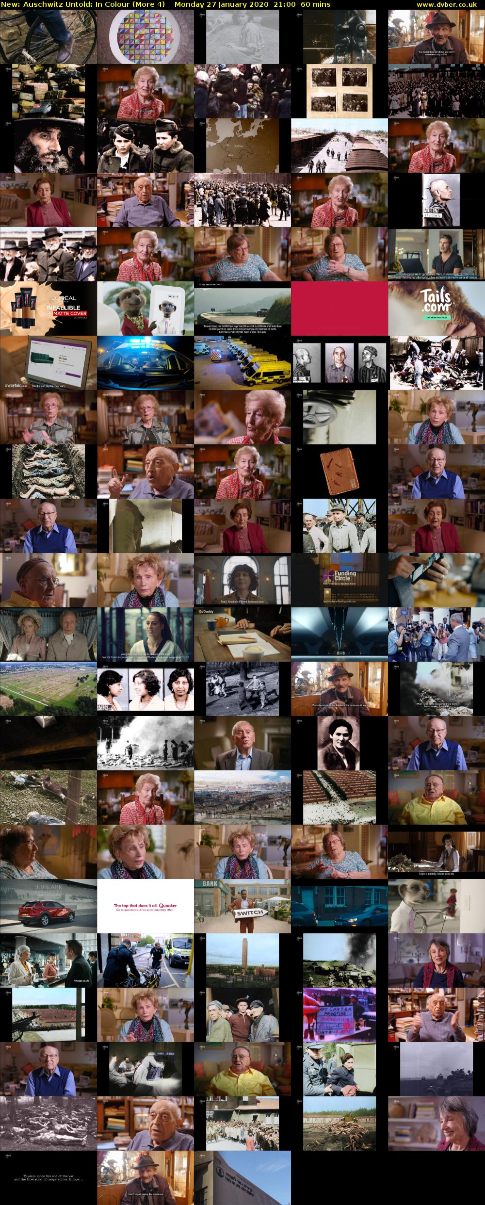 Auschwitz Untold: In Colour (More 4) Monday 27 January 2020 21:00 - 22:00