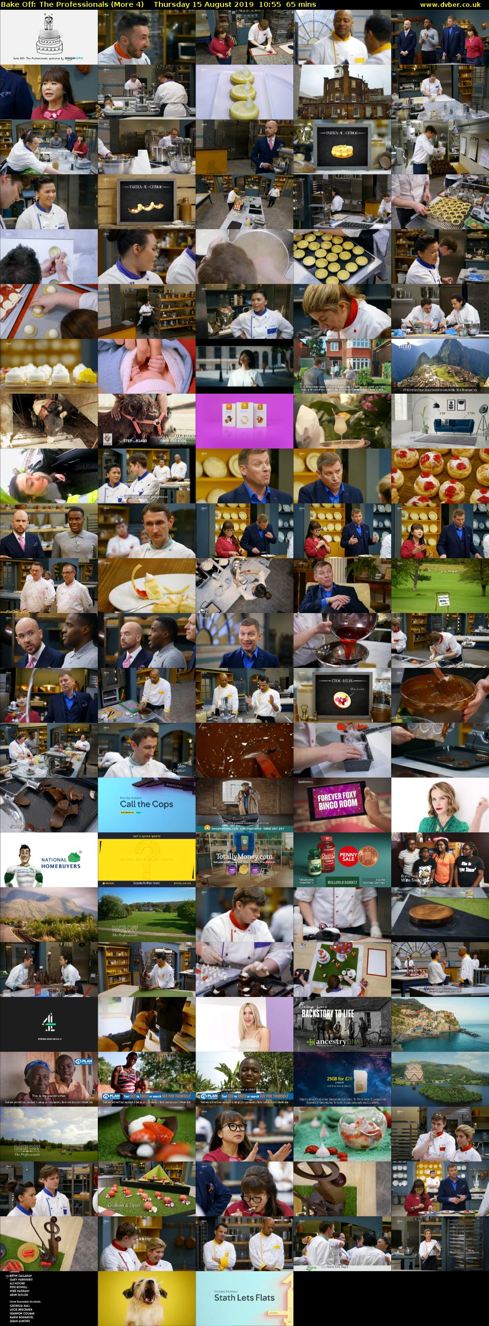 Bake Off: The Professionals (More 4) Thursday 15 August 2019 10:55 - 12:00