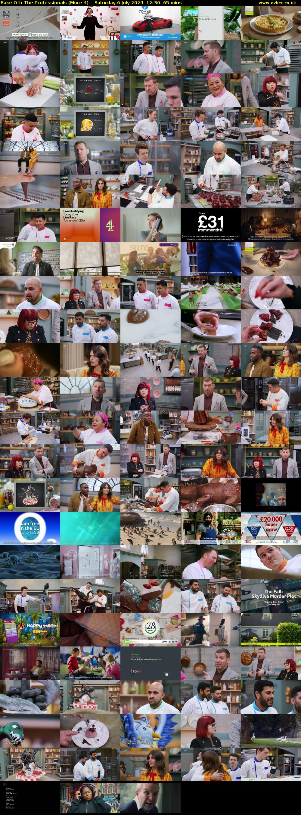 Bake Off: The Professionals (More 4) Saturday 6 July 2024 12:30 - 13:35