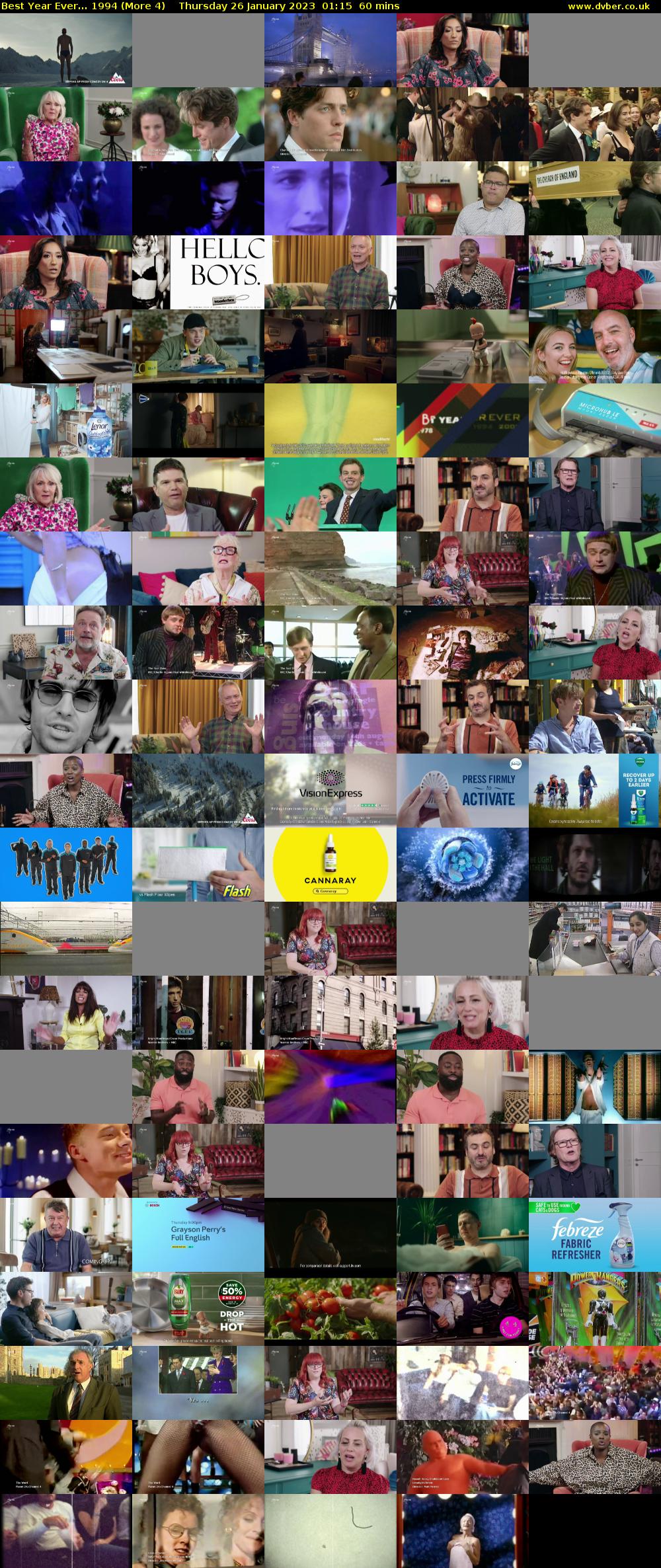 Best Year Ever... 1994 (More 4) Thursday 26 January 2023 01:15 - 02:15