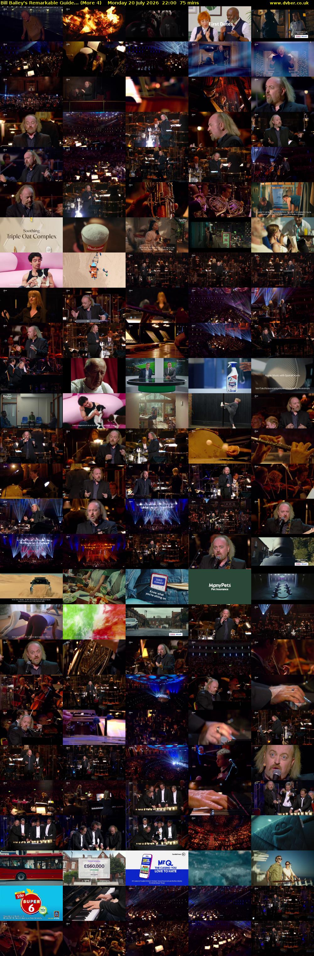 Bill Bailey's Remarkable Guide... (More 4) Monday 20 July 2026 22:00 - 23:15
