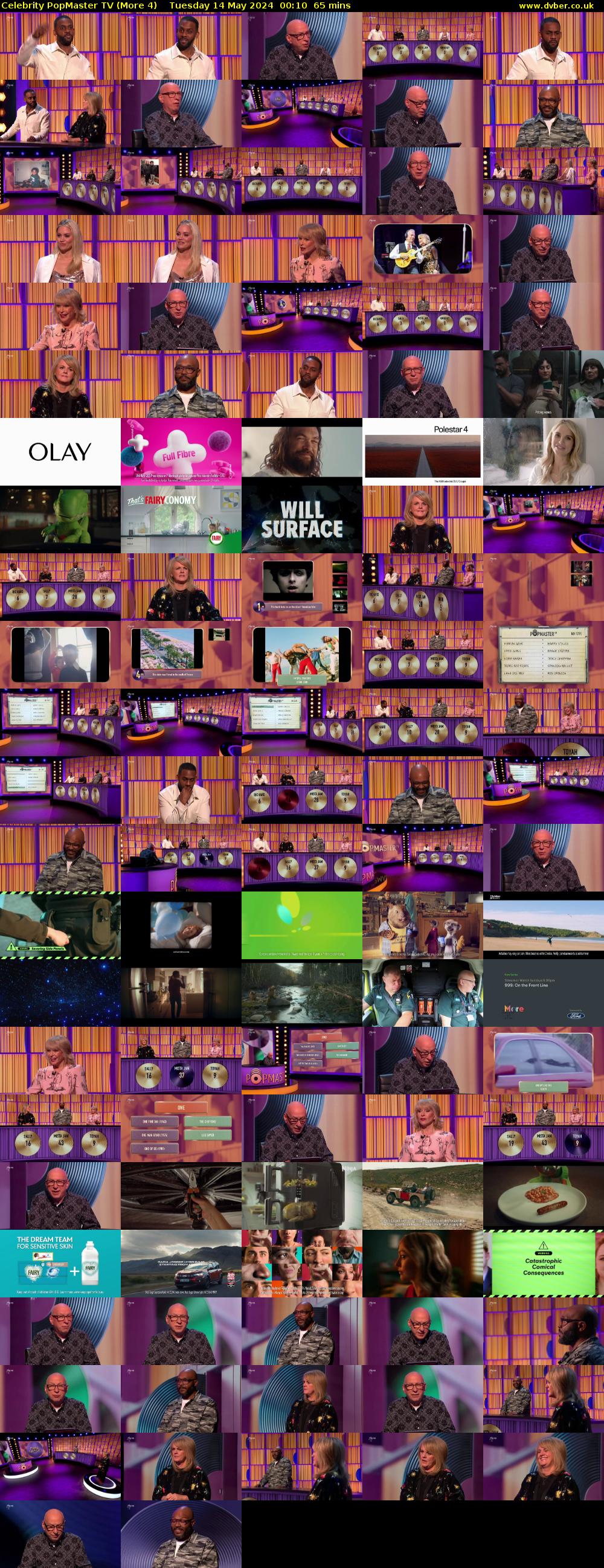 Celebrity PopMaster TV (More 4) Tuesday 14 May 2024 00:10 - 01:15