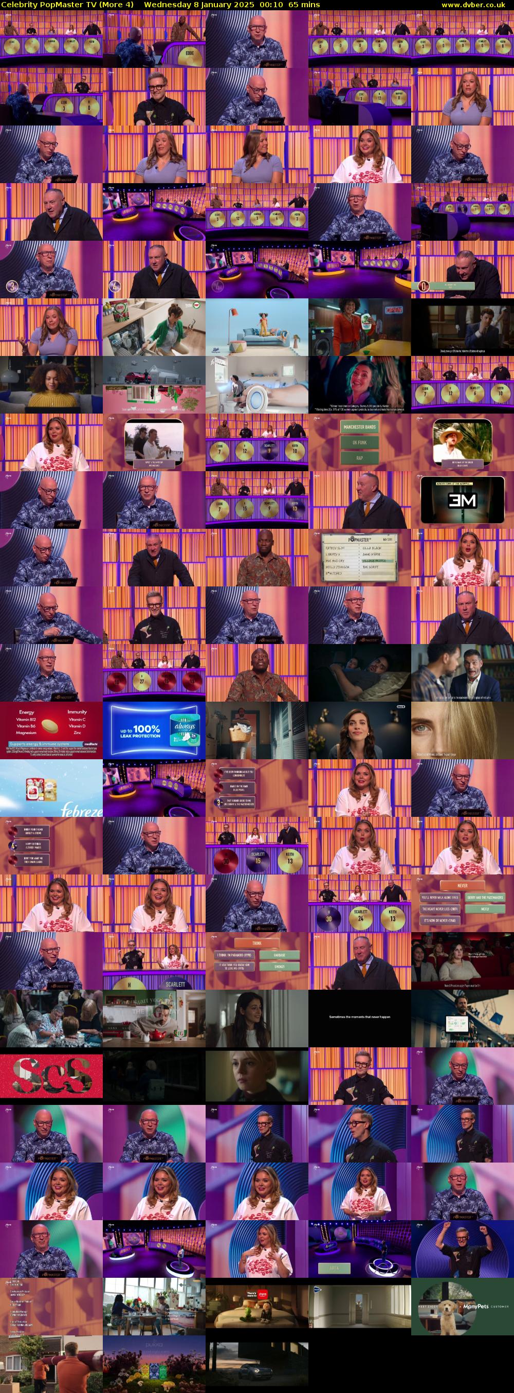 Celebrity PopMaster TV (More 4) Wednesday 8 January 2025 00:10 - 01:15