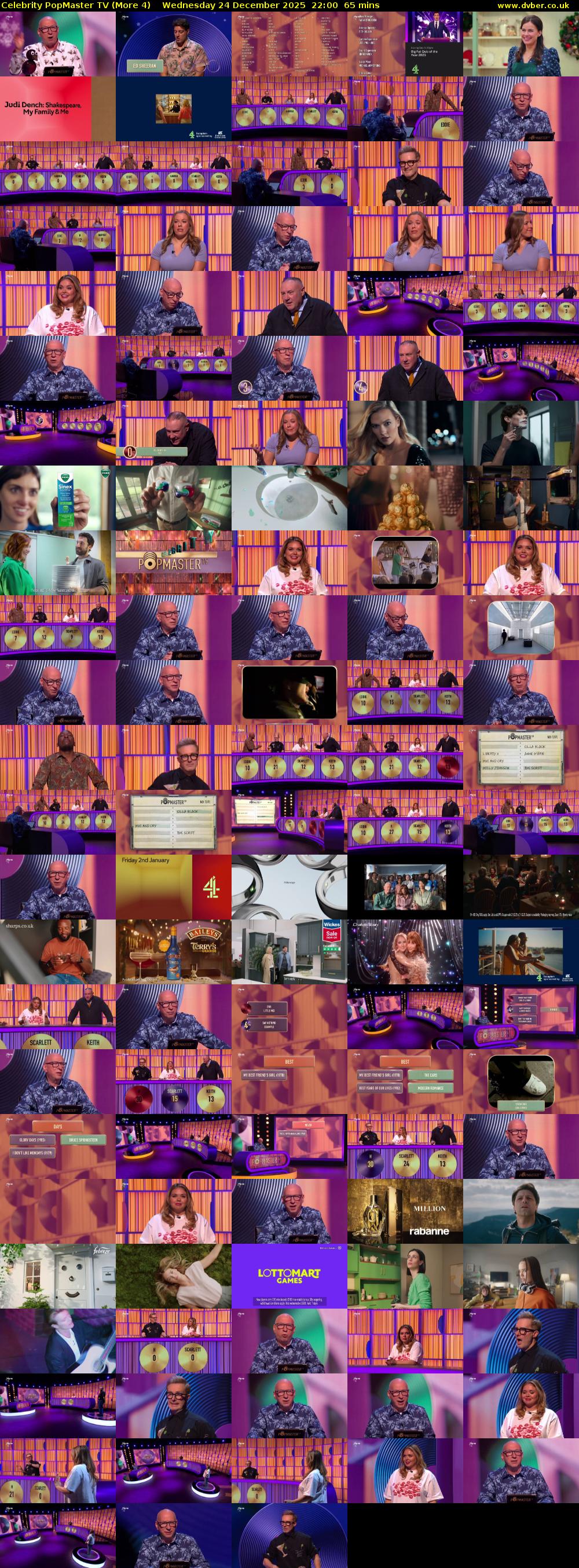 Celebrity PopMaster TV (More 4) Wednesday 24 December 2025 22:00 - 23:05