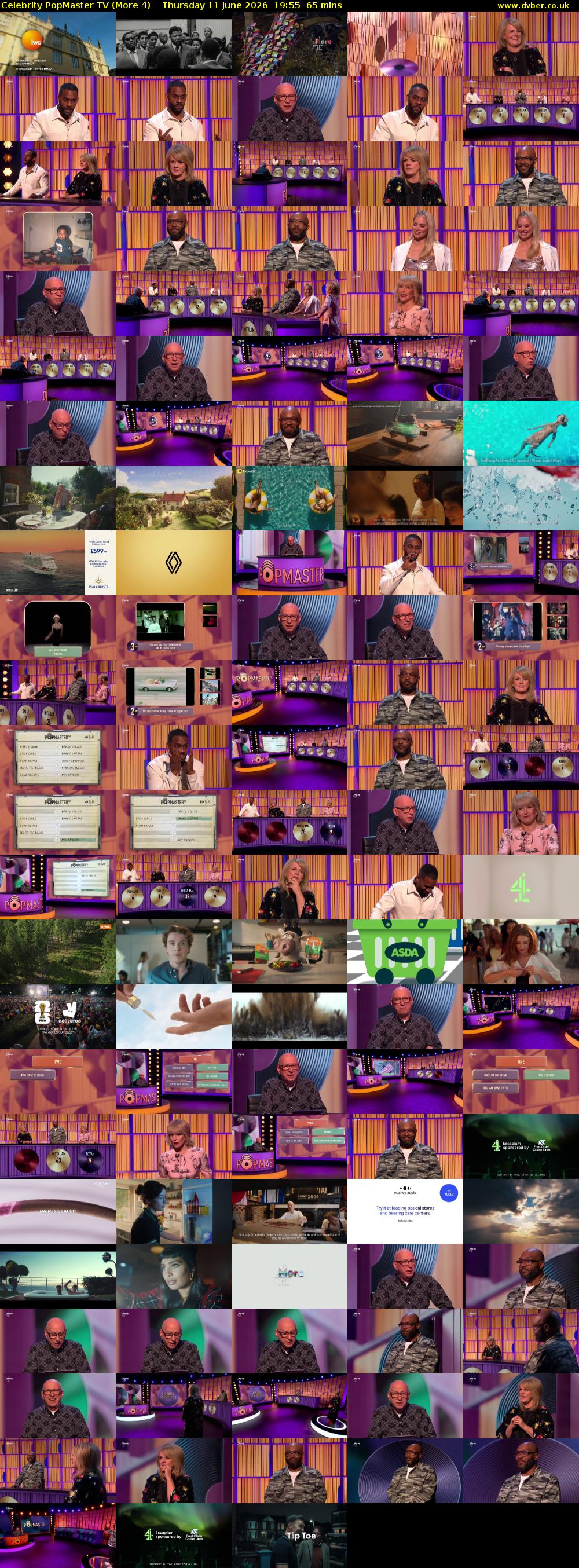 Celebrity PopMaster TV (More 4) Thursday 11 June 2026 19:55 - 21:00