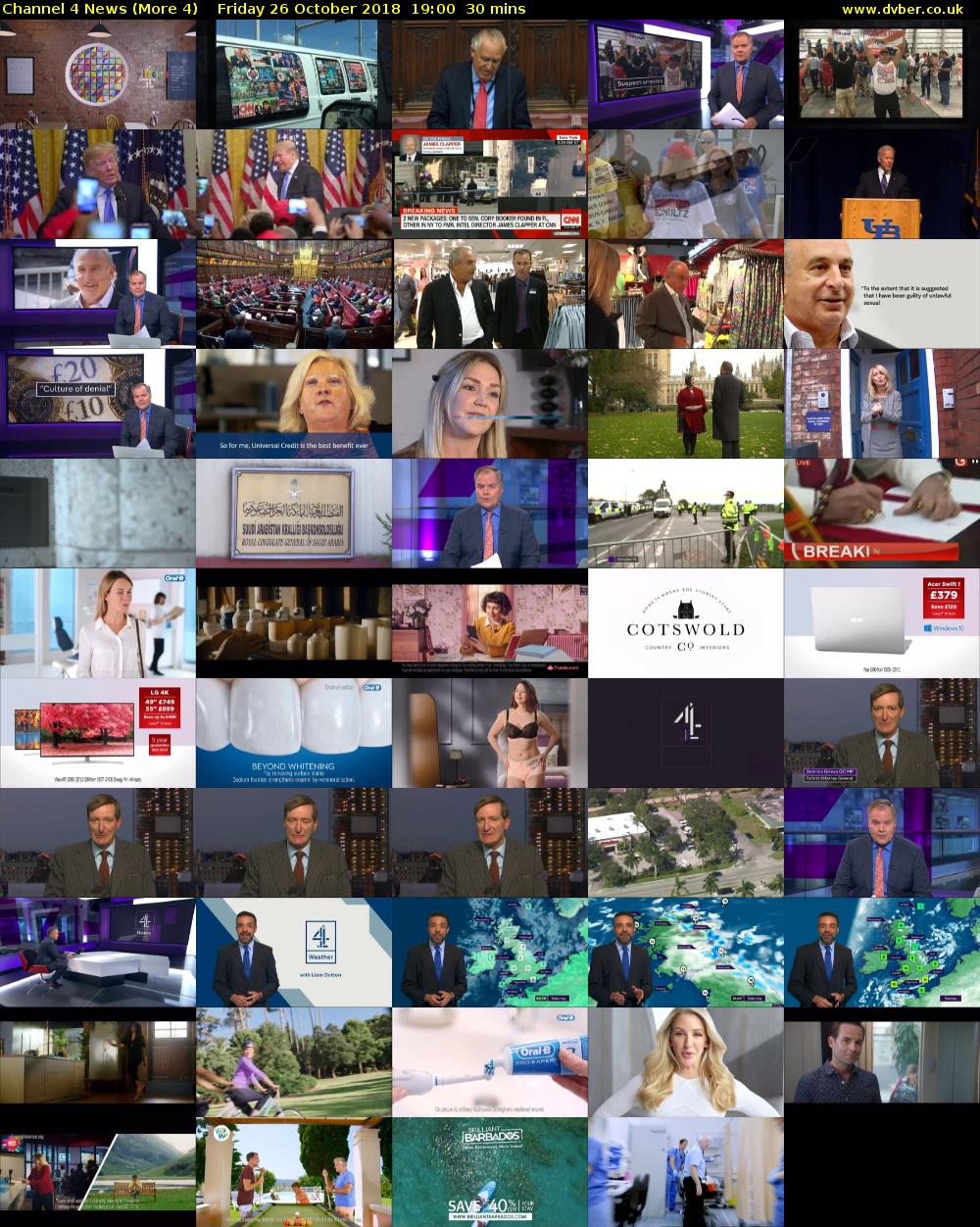 Channel 4 News (More 4) Friday 26 October 2018 19:00 - 19:30