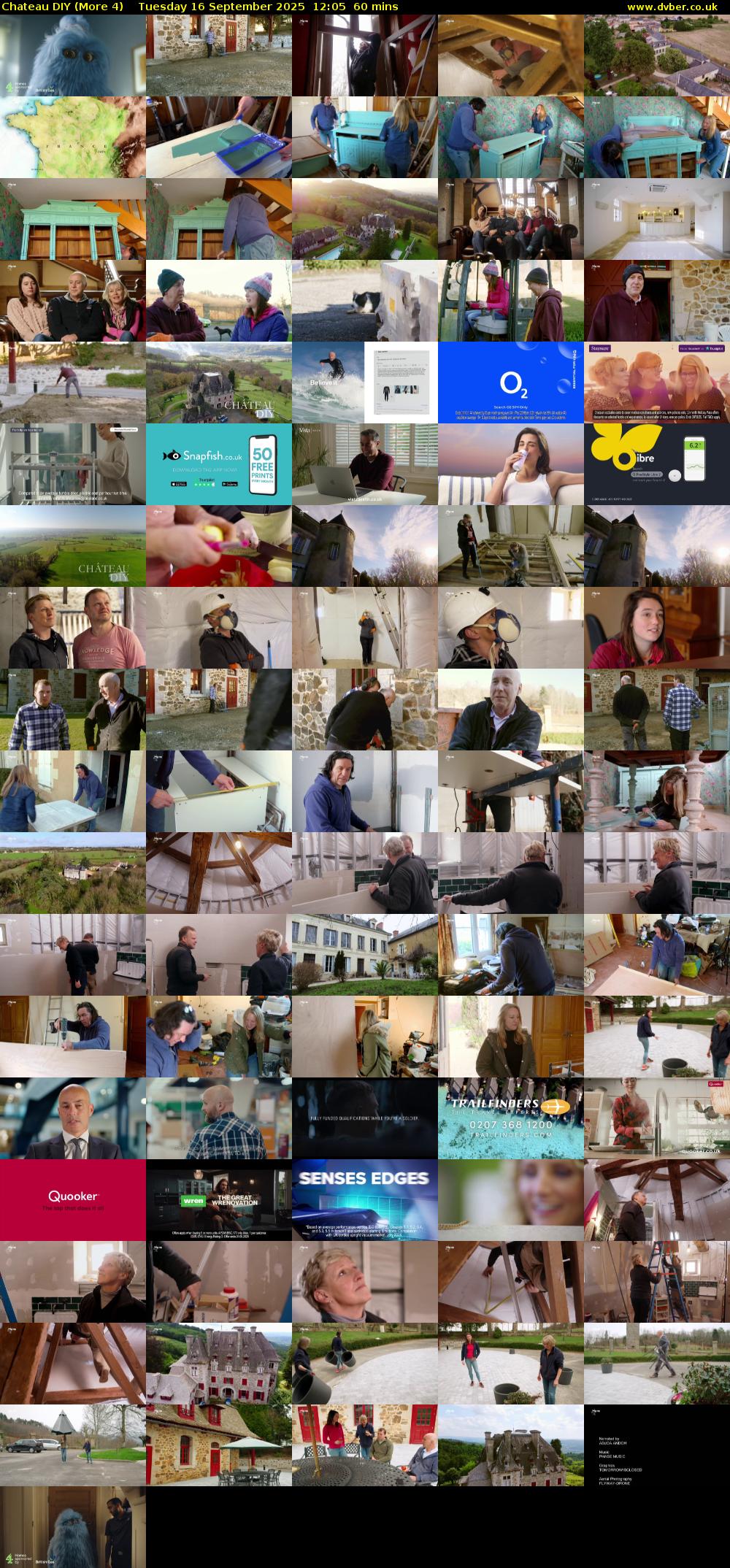 Chateau DIY (More 4) Tuesday 16 September 2025 12:05 - 13:05