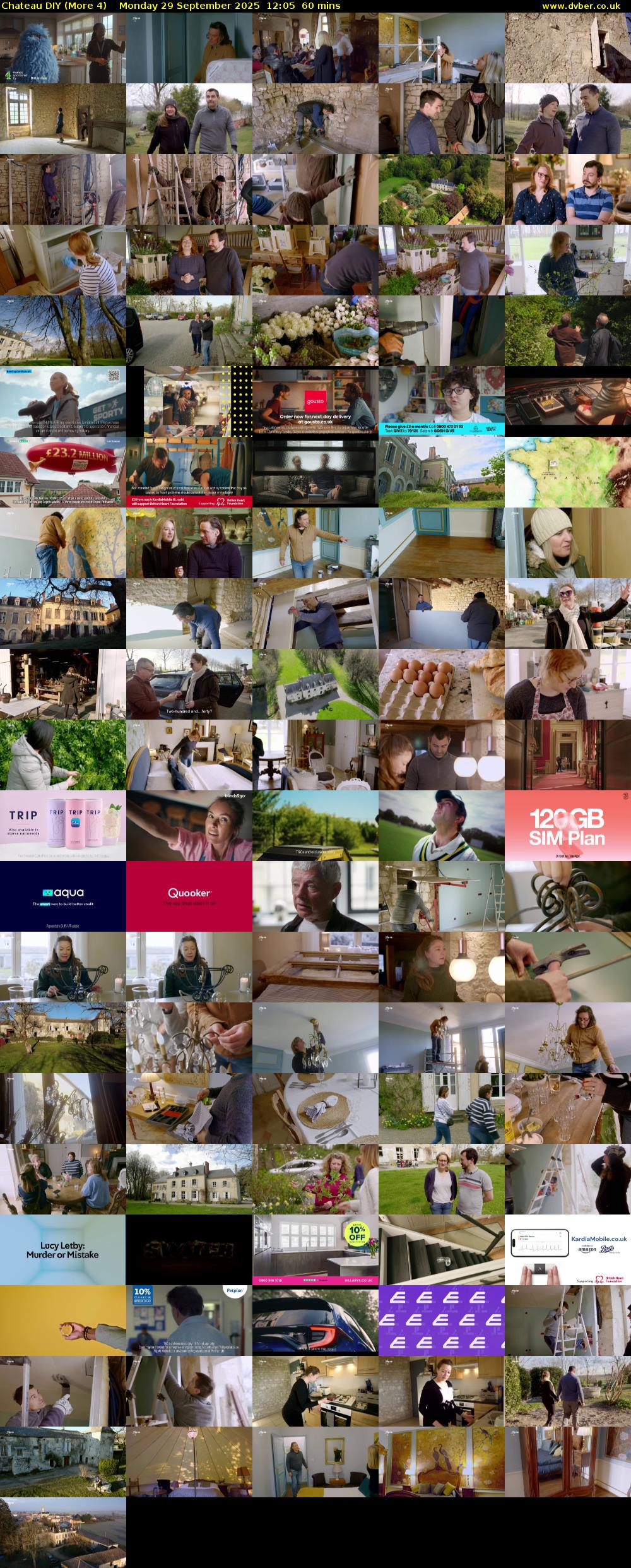Chateau DIY (More 4) Monday 29 September 2025 12:05 - 13:05