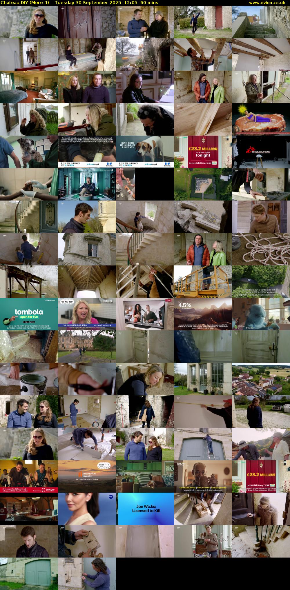 Chateau DIY (More 4) Tuesday 30 September 2025 12:05 - 13:05