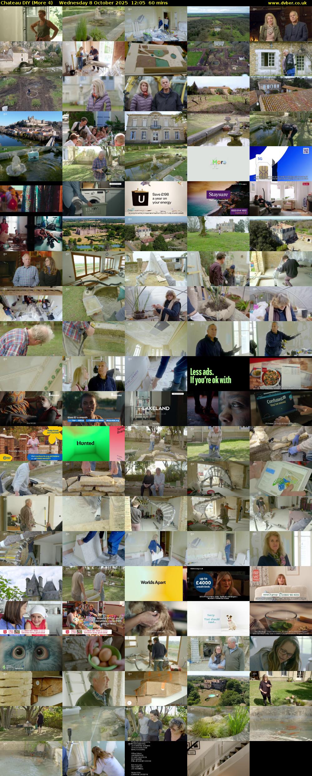 Chateau DIY (More 4) Wednesday 8 October 2025 12:05 - 13:05