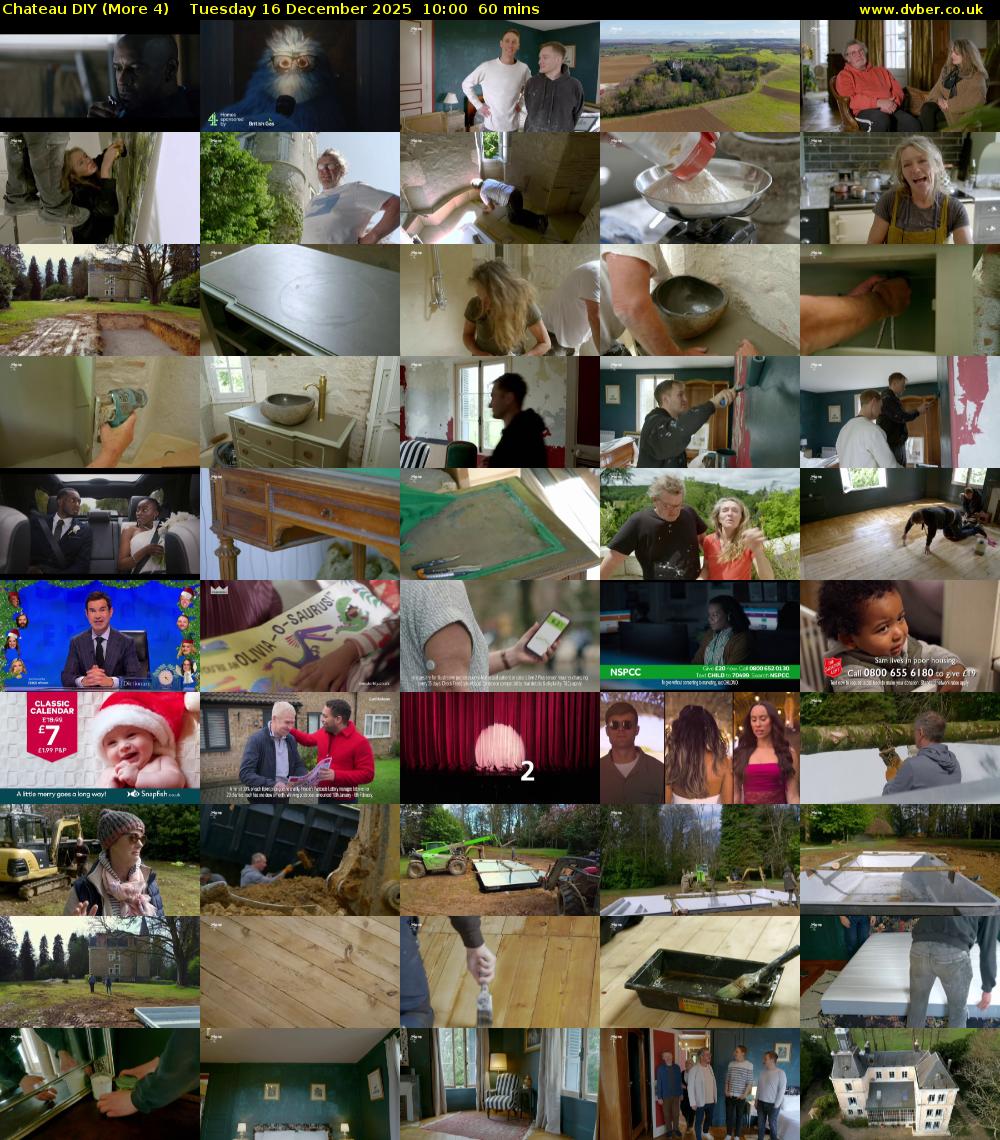 Chateau DIY (More 4) Tuesday 16 December 2025 10:00 - 11:00