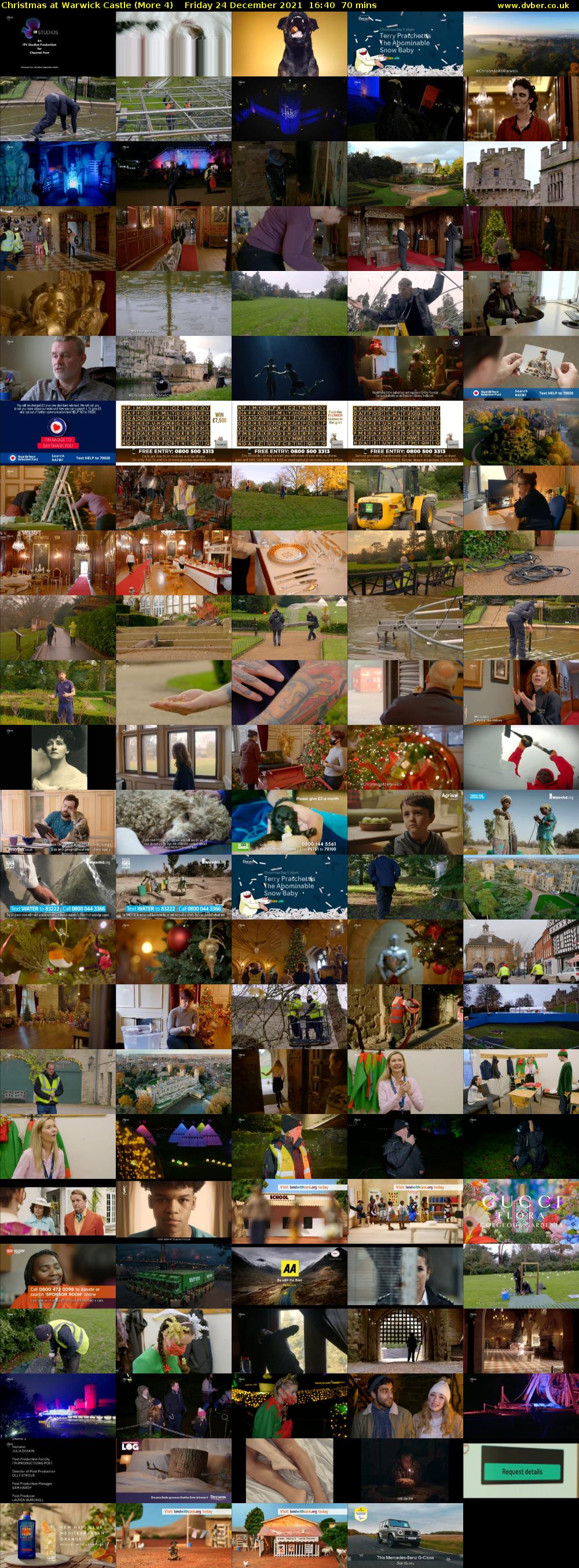 Christmas at Warwick Castle (More 4) Friday 24 December 2021 16:40 - 17:50