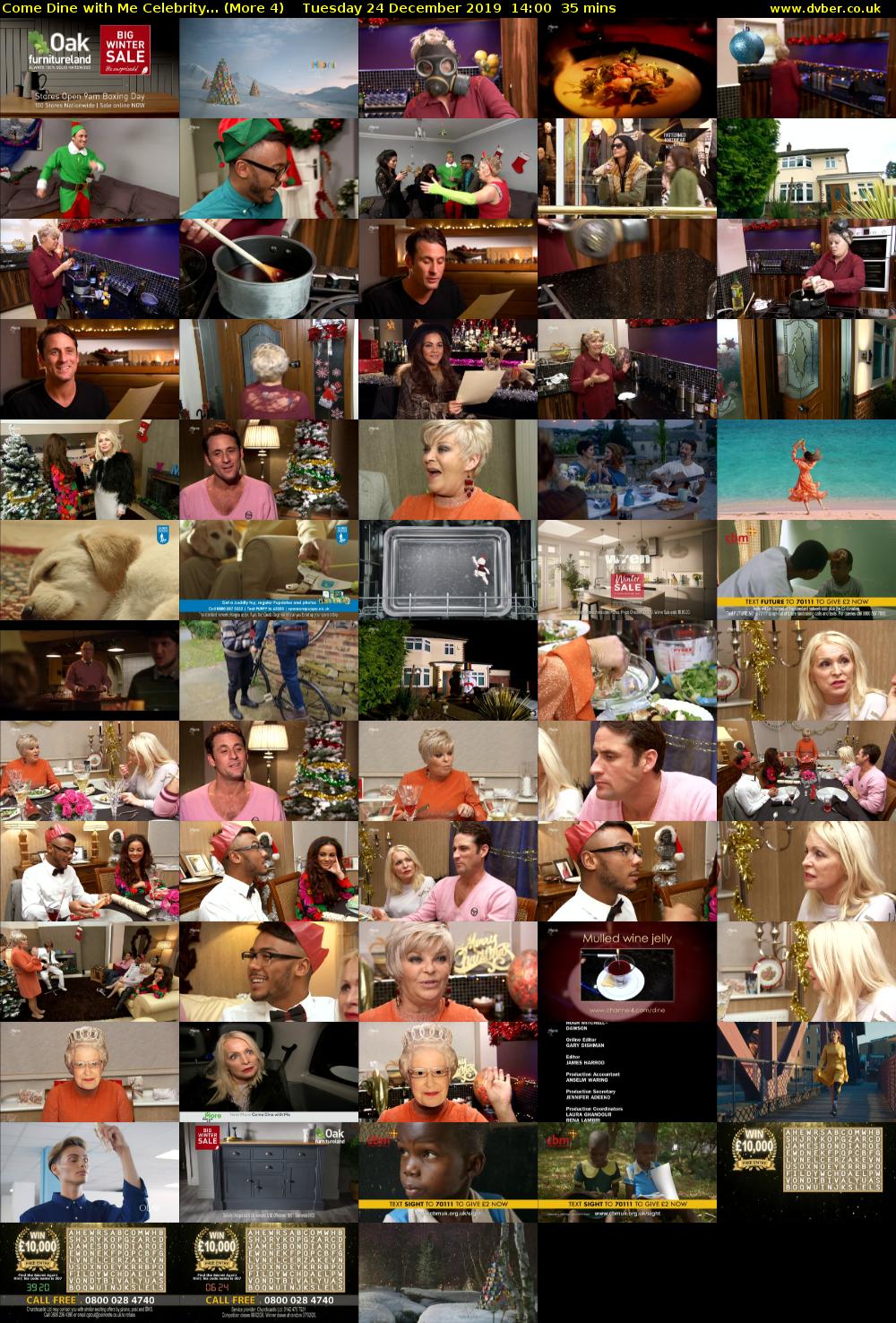 Come Dine with Me Celebrity... (More 4) Tuesday 24 December 2019 14:00 - 14:35